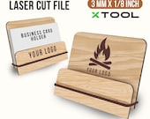 Laser Cut Business Card Holder SVG Template: 3mm, Glowforge Ready (Digital Download)