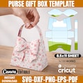 Paper Purse Gift Box SVG Template, Handbag Box, Favor Bag, Cricut Silhouette