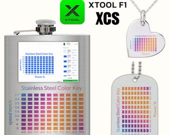 xTool F1 roestvrijstalen kleurtestraster: XCS-bestand (digitale download)