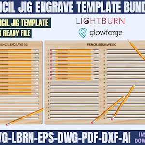 Lápis Jig Svg, Lápis Jig Engrave Template, Lápis Jig Template Laser Ready, Lápis Jig Dxf, Arquivo Lightburn, Lápis Gravura