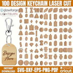File di taglio laser per portachiavi, bundle SVG per portachiavi, modello di taglio per portachiavi, file SVG per portachiavi, file di taglio Glowforge, file di taglio laser