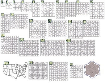 Laser Cut Puzzle SVG Template: Jigsaw Design (Digital Download)