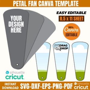 Wedding Petal Fan Template: DIY Canva, Cricut, Silhouette (Digital Download)