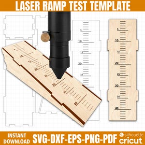 Laser Cut Engraved Template Bundle, Honeycomb Pin Svg, Laser Cut Ramp Test File, Laser Kerf Tool Svg, Center Finder Cut File, xtool File