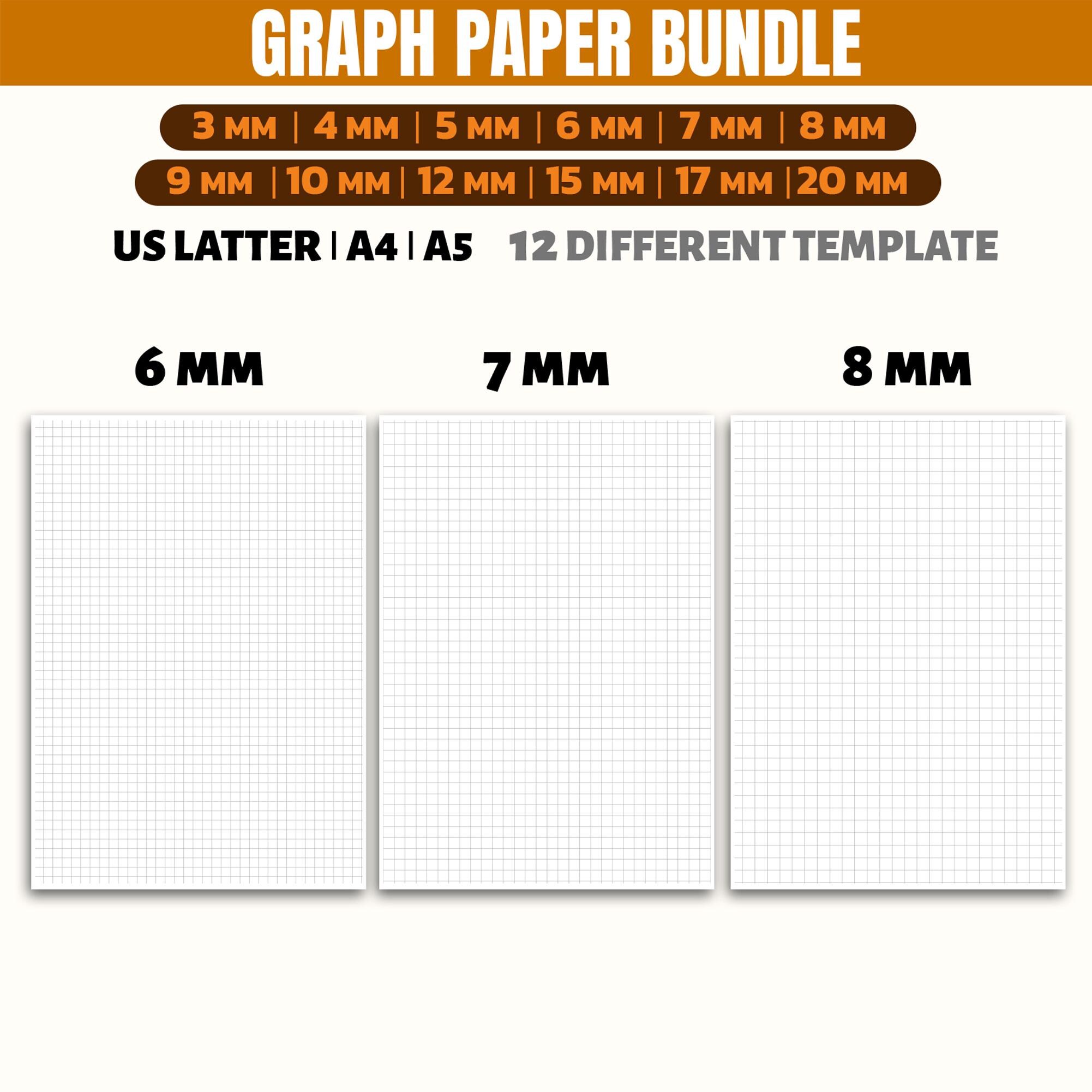 Printable Graph Paper PDF Bundle: 12 Grid Sizes (digital Download) - Etsy