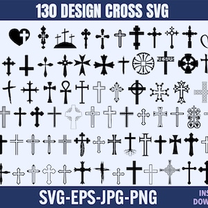 Cross Svg Bundle, Jesus Cross svg, Christian svg, Faith svg, Jesus Svg, Christian Cross svg, religious svg, Catholic svg, Cross silhouette