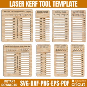 Laser Cut Engraved Template Bundle, Honeycomb Pin Svg, Laser Cut Ramp Test File, Laser Kerf Tool Svg, Center Finder Cut File, xtool File