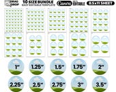 Button Pin Template Bundle 10 Sizes, Canva Editable Badge Template, 1” to 3.5” Circle Template
