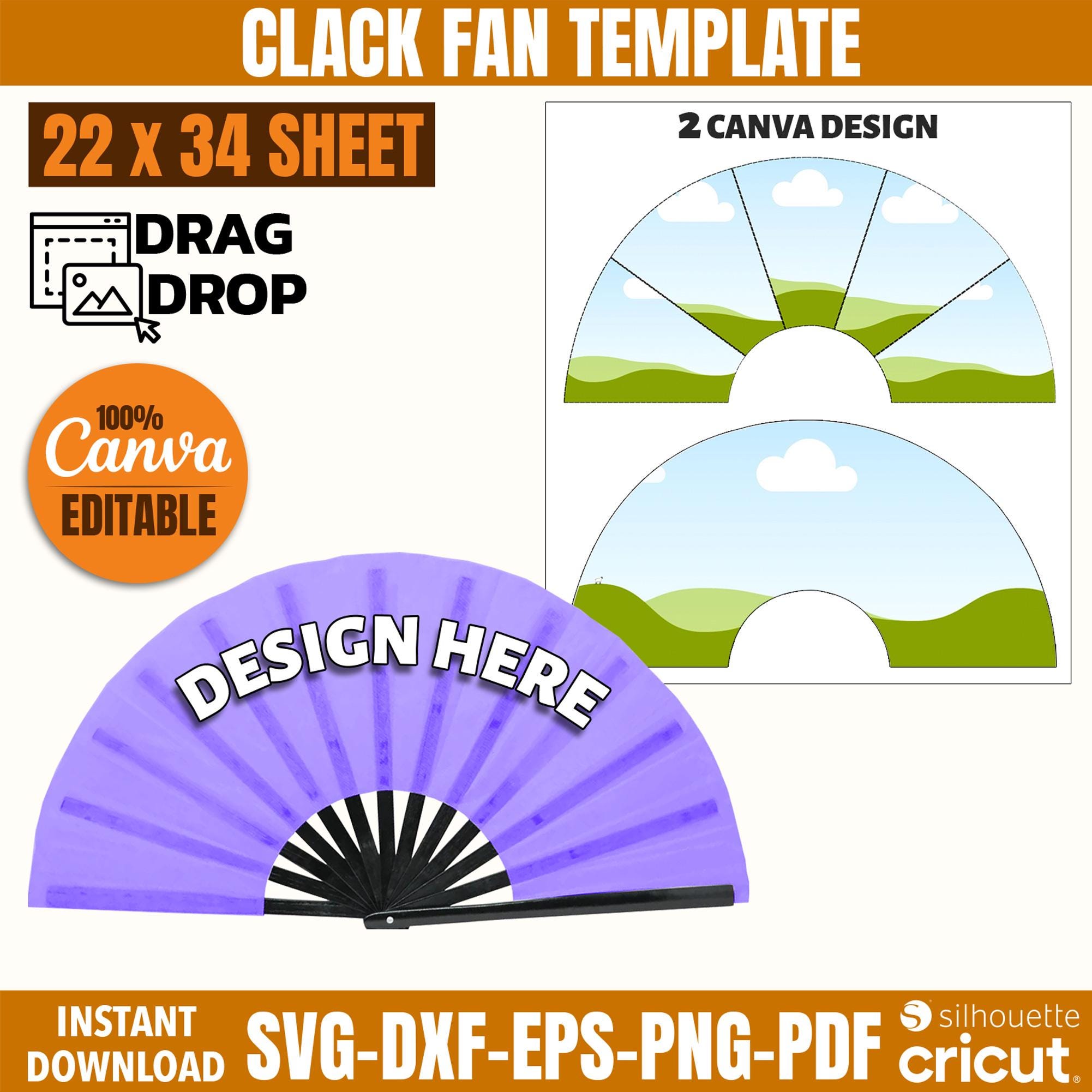 Fan Template.pdf Clack Fan Template Canva Editable, Sublimation Fan Template, Chinese ...