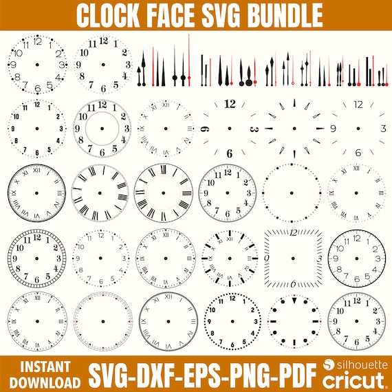 Clock Face SVG Bundle: Modern & Old Designs (Digital Download)
