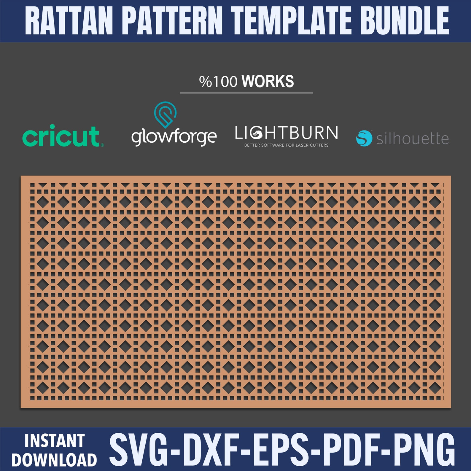 Rattan Cane Weave Seamless Patterns, Laser Cut Files (svg, Dxf, Eps ...