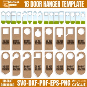 Door Hanger Svg, Door knob hanger svg, Door Hanger Template, Bedroom Door Hanger, Do Not Disturb Door Hanger, Hanging Sign Bundle, Door Tag