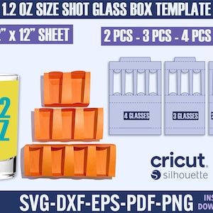 1,2 Oz Shot Glass Box Template Svg, Shot Glass Box Template, Shot Glass Box Svg, Gift Box, Party Favor Box, Box Svg, Custom Shot Box Svg