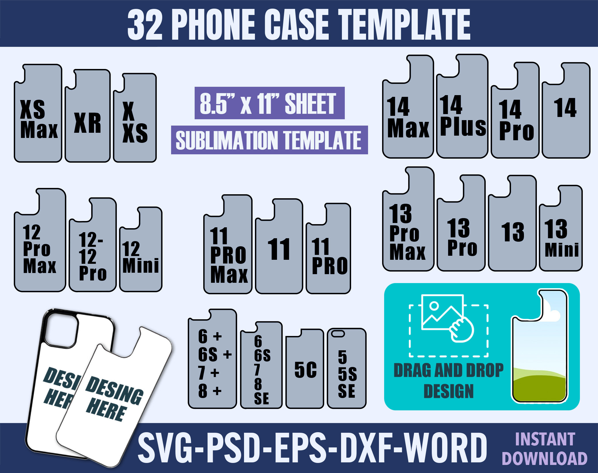 Modèle de coque de téléphone, coque de téléphone SVG, modèle d'iPhone pour sublimation, coque d'iPhone 14 SVG, coques de téléphone à sublimation, coqu