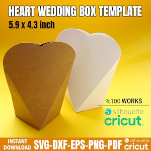 Heart Wedding Favors Box Svg, Gift Box Template, Box Svg, Heart Box Svg File, Gift Box Cricut File, Heart Box Cut File, Birthday Box