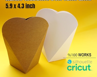 Heart Wedding Favor Box SVG Template: Cricut, Silhouette (Digital Download)