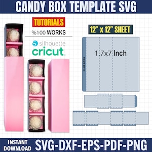 Modèle de boîte de chocolats de Noël, modèle de boîte de bonbons, modèle de boîte de chocolats, boîte de cadeaux de Noël Svg, boîte cadeau chocolat Svg, boîte Cricut