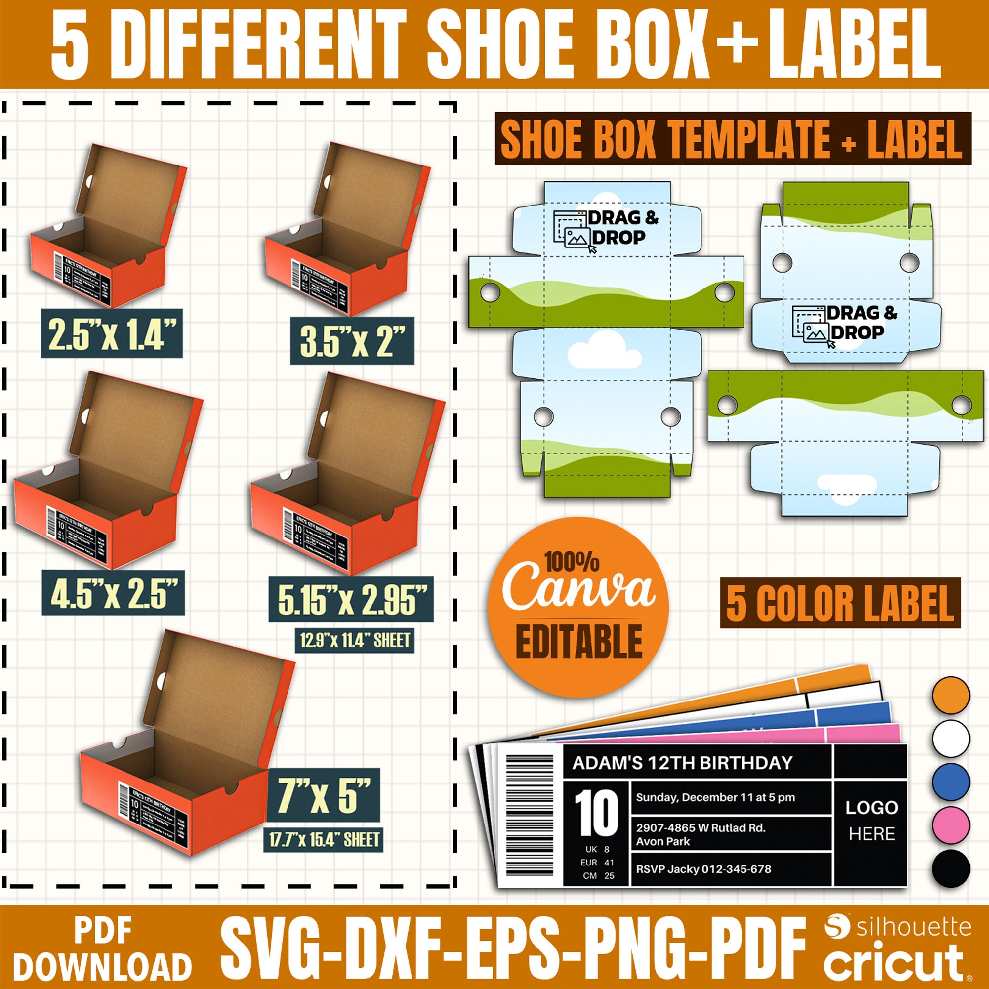 Shoe Box Template Bundle, Sneaker Box Template, Shoe Box Shoe Box Template Bundle, Sneaker Box Template, Shoe Box