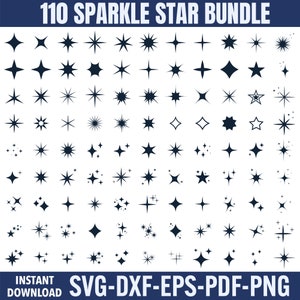 Ster Svg, Sparkle Star Svg, Star Png, Sparkle Star SVG bundel, Star Clipart, Star Cricut bestand, Twinkle Stars SVG, Svg-bestanden voor Cricut