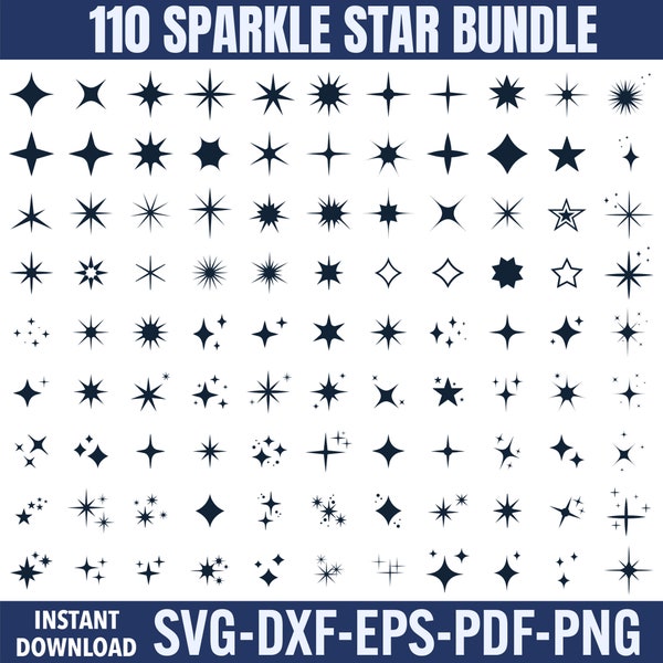 Star Svg, Sparkle Star Svg, Star Png, Sparkle Star svg Bundle, Star Clipart, Star Cricut Fİle, Twinkle Stars svg, Svg Files For Cricut