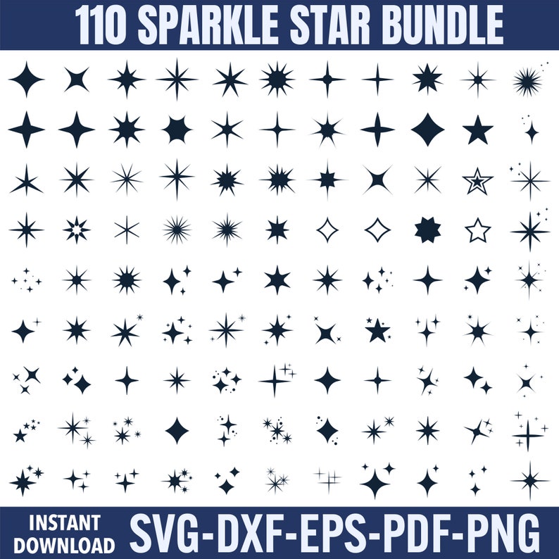 Star Svg, Sparkle Star Svg, Star Png, Sparkle Star svg Bundle, Star Clipart, Star Cricut Fİle, Twinkle Stars svg