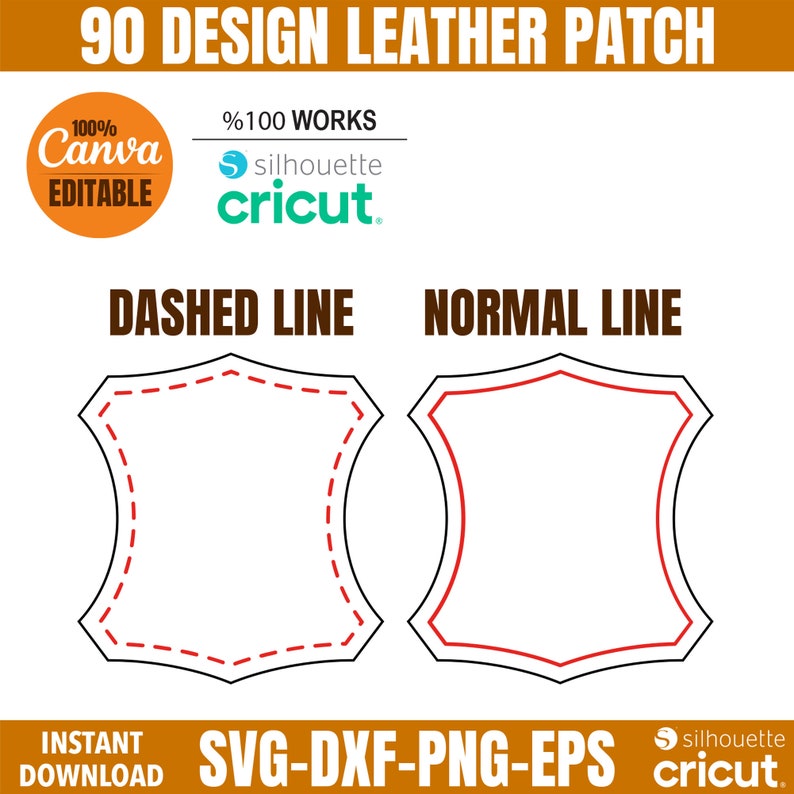 Leather Patch SVG Template: 90 Designs, Hat Patches (digital Download ...