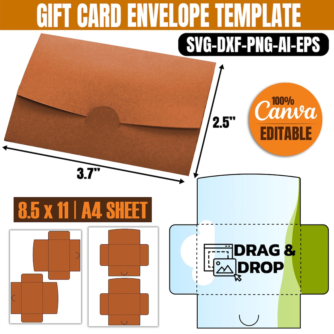 Gift Card Envelope Template Svg, Envelope Template, Gift Card Holder ...