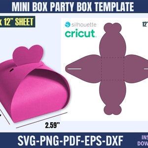 Mini Box Vorlage svg, Geschenkbox svg, Box svg, Box Vorlage svg, Party Favor Box svg, Box Vorlage svg, Giebel Box Vorlage