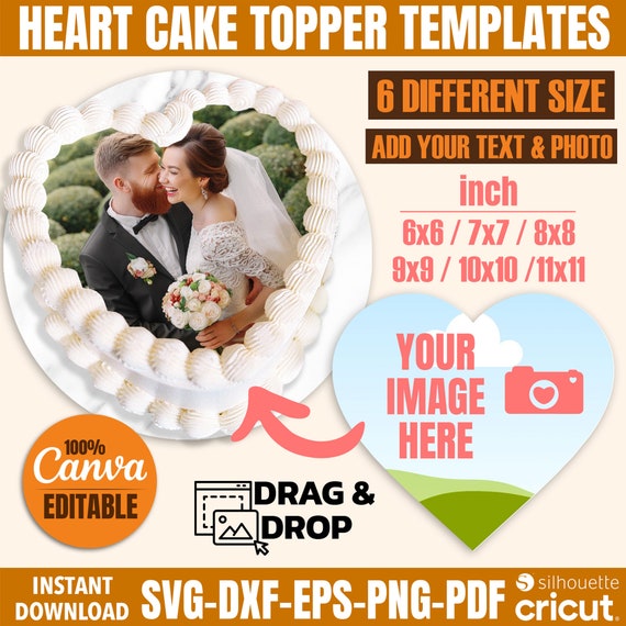 Heart Burn Away Cake Topper Template: Editable Image (Digital Download)
