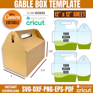 Gable Box Template Bundle, Gable Box SVG, Box Svg, Gift Box Svg, Box Template SVG, Party Favor Box, Cricut Cut Files, Silhouette Cut Files