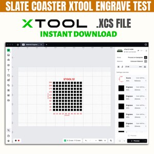Xtool Slate Coaster Engrave Test File XCS | Laser Test Engraving ...