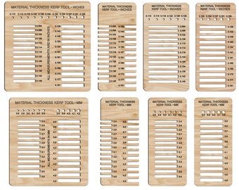 Test Kref Glowforge Kerf Tool Svg, Material Thickness Test, Laser Cut File, Metric Design ...