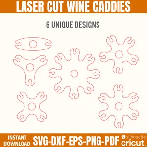 Wine Caddy Svg, Wine Glass Holder Svg, Laser Cut File, Wine Caddy Template Bundle, Wine Bottle Glass Serving, Wood Wine Templates, Glowforge