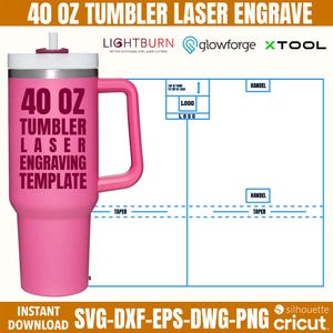 40 Oz Becher Laser Gravur Vorlage: SVG PNG PDF (Digitaler Download)