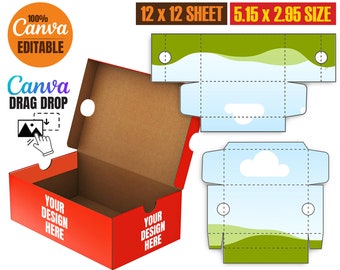 Shoe Box Template SVG: Printable Sneaker Box Party Favor (Canva Editable)