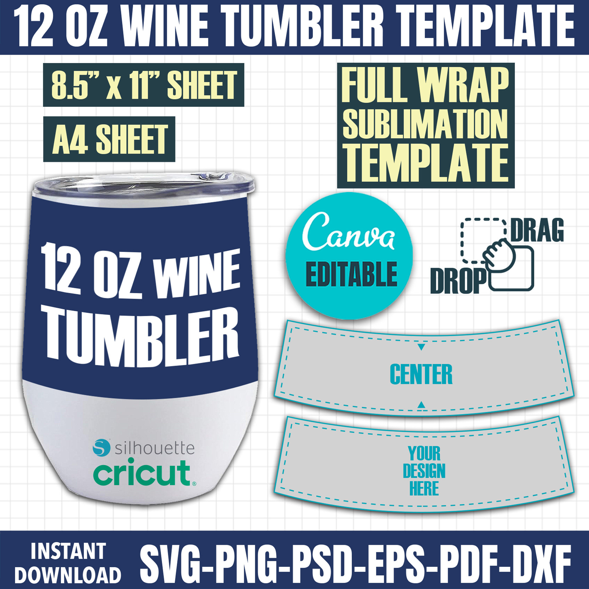 12oz Wine Tumblers Blank for Sublimation White Stainless 