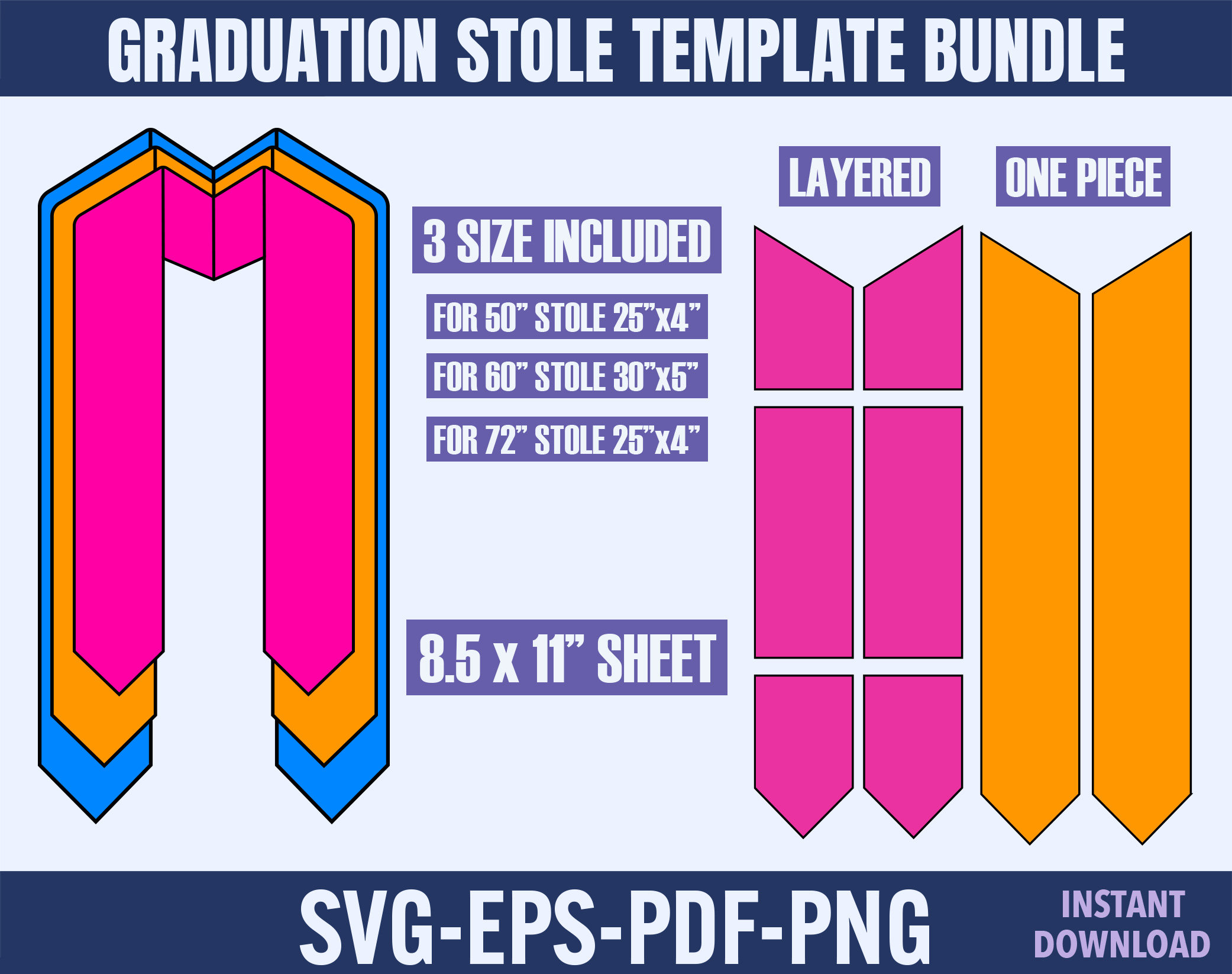 graduation stole template, graduation stole svg, stole template, graduation template, graduation svg, stole template sublimation