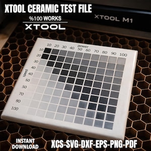 xTool M1 keramisk lasergraveringstestfil | Power & Speed Grid (digital nedladdning)