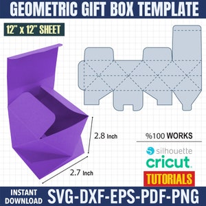 Box Svg, Geometric Box Svg, Gift Box Svg, Birthday Party Box Svg, Box Template Svg, Gift Box Template Svg, Cricut box template