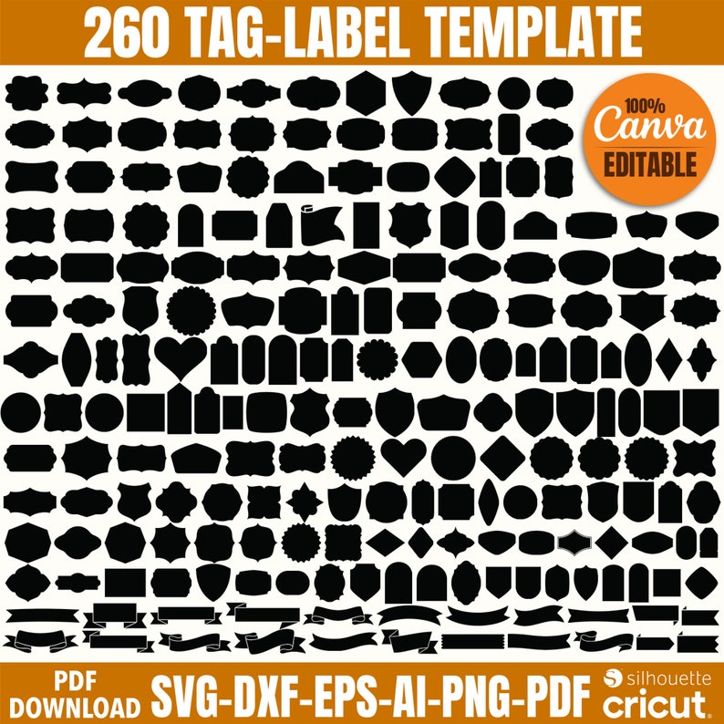 260 Tag Label SVG Bundle: Template Frames (digital Download) - Etsy Canada