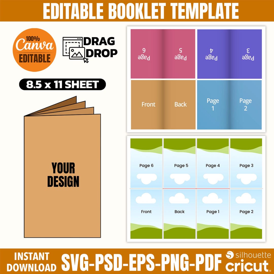 Editable 8 page Booklet Template: Canva SVG (digital Download) Etsy