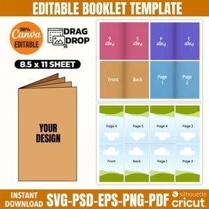 Editable 8-Page Booklet Template: Canva & SVG (Digital Download)