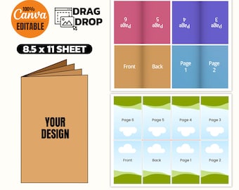 Modello di opuscolo modificabile da 8 pagine: Canva e SVG (download digitale)