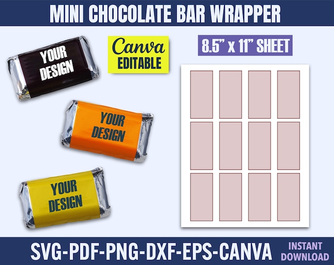 Printable Digital Christmas Hershey Miniature Candy Bar Wrappers ...