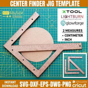 Modello di jig per il centraggio in formato SVG, strumento per il centraggio, griglia tagliata al laser, file digitale del righello di centraggio, file tagliato al laser, incisione al laser