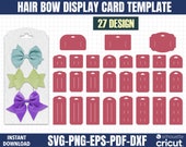 Hair Bow Display Card Template, Cricut SVG Files (Digital Download)