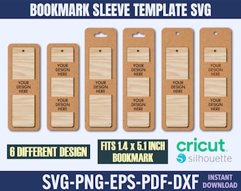 Bookmark Sleeve Svg, Resin Bookmark Packaging, Cut Files, Png Cut