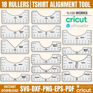 Outil d'alignement de t-shirt Svg, Svg de règle de t-shirt, guide de placement de t-shirt, guide de conception, guide de placement de chemise, col en V pour tout-petit adulte