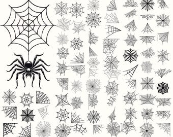 130 Spider Web SVG Designs: Halloween Cricut Cut Files (Digital Download)