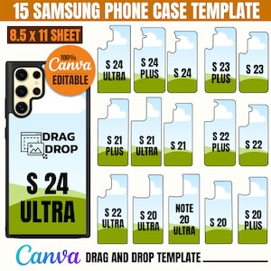Canva Samsung Phone Case Template, Galaxy Phone Case Template Bundle, Sublimationstelefon Case Template, S24 ultra Case Template